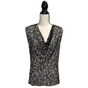 Lida Baday Black & Nude Lace Tank Top Size 10